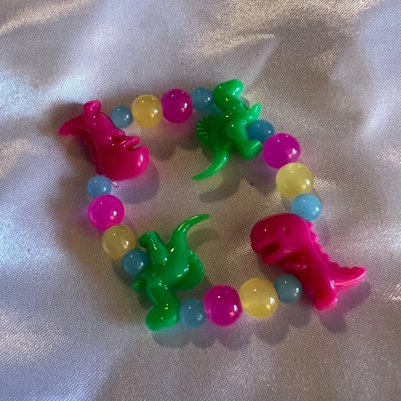 Handmade Other - Handmade Children’s Colorful Beaded Bracelet with Dino Charms, Size 5.5”